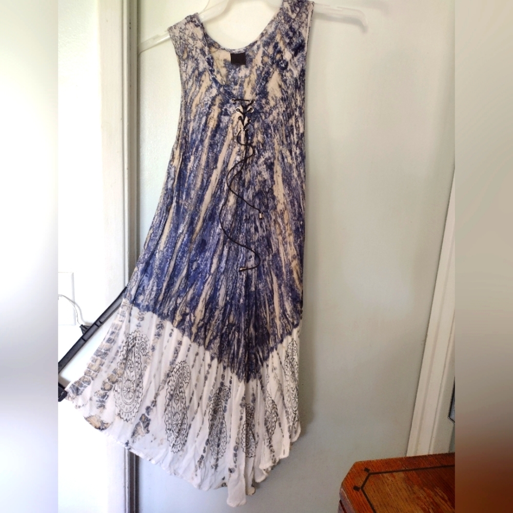 Women's Boho Sleeveless Tie Dye Dress